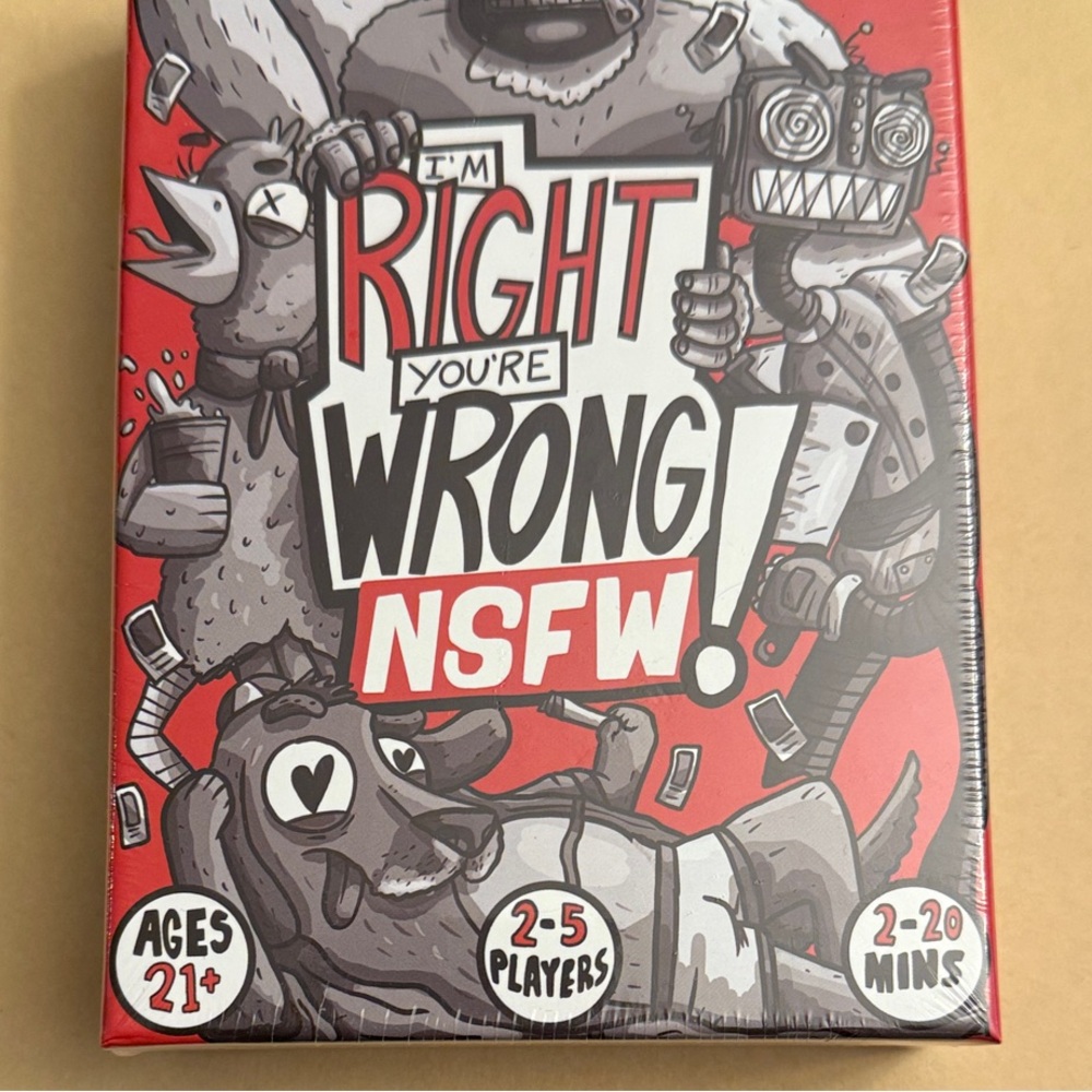 JAB I'm Right You're Wrong NSFW Adult Card Game - Red and Gray